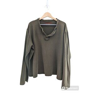 Velvet by Graham & Spencer Oversized Henley Tee Size XL